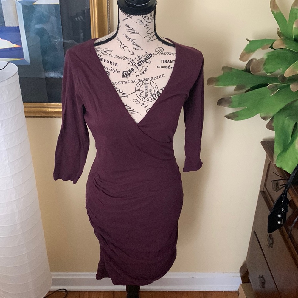 James Perse Burgundy Wrap Dress